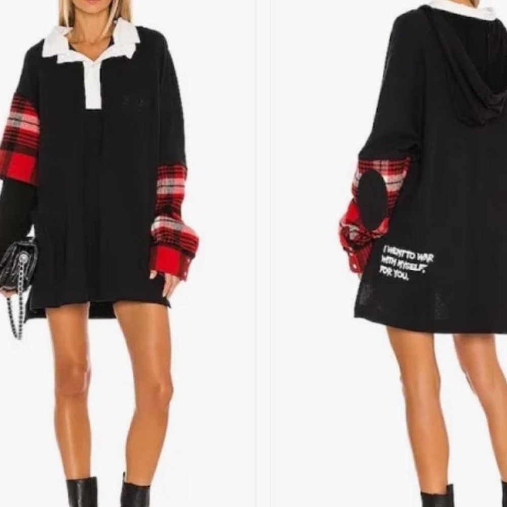 Boys Lie Rugby Flannel Pull Over Hoodie Rare Sold Out One Size Unisex